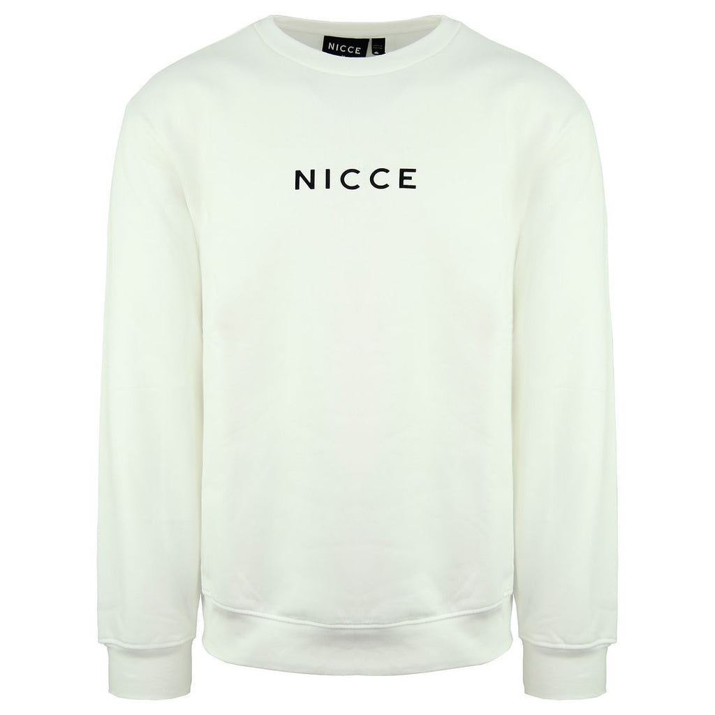 Nicce Centre Logo Mens White Sweater