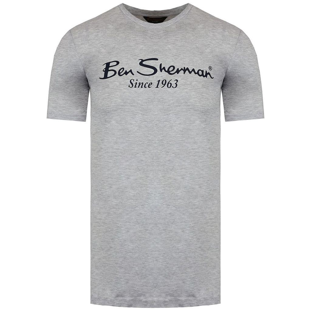 Ben Sherman Script Logo Mens Grey T-Shirt