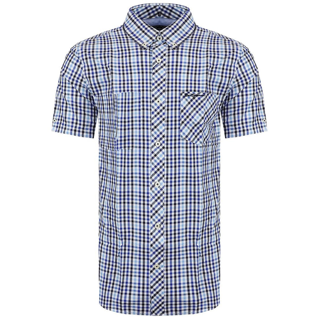 Ben Sherman Checkered Mens Blue Shirt