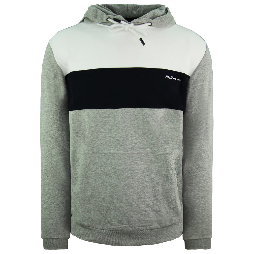 Ben Sherman Panelled Mens Grey Hoodie