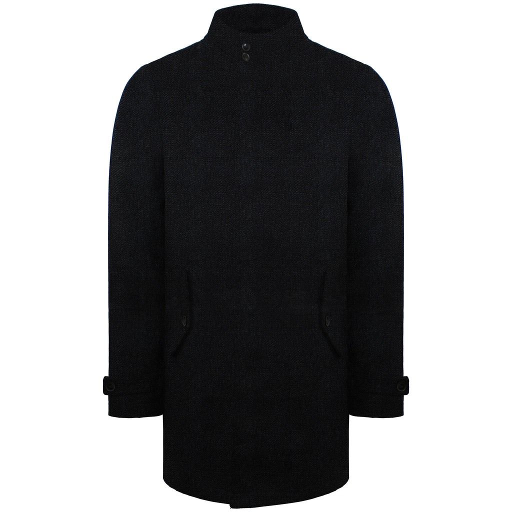 Ben Sherman Plain Mens Dark Grey Long Coat