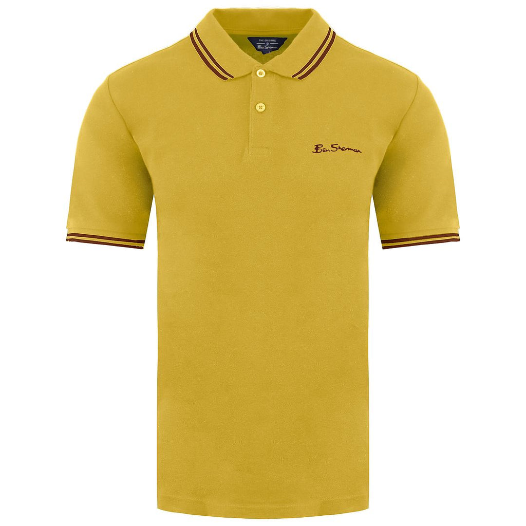 Ben Sherman Twin Tipped Mens Yellow Polo Shirt