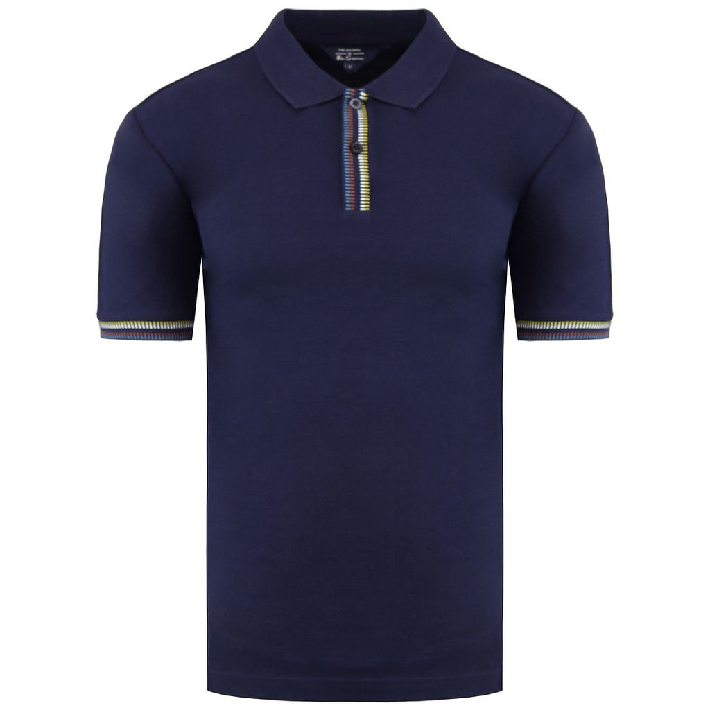 Ben Sherman Placket Interest Mens Navy Polo Shirt