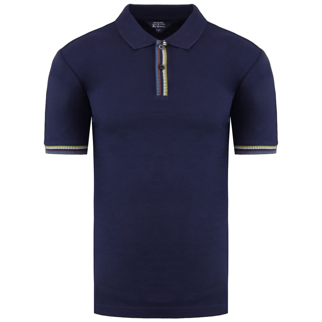 Ben Sherman Placket Interest Mens Navy Polo Shirt