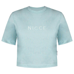 Nicce Logo Womens Blue Cropped Top