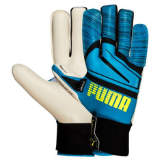 Puma Ultra Grip 1 Hybrid Black Blue Mens Football Goalkeeper Gloves