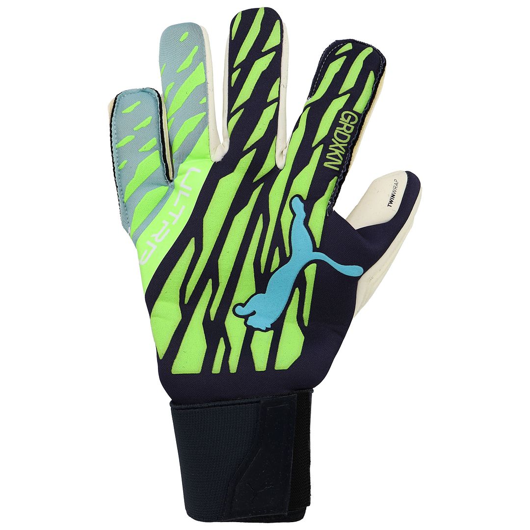 Puma Ultra Grip 1 Hybrid Pro Game On Mens Green/Black Goalkeeper Gloves