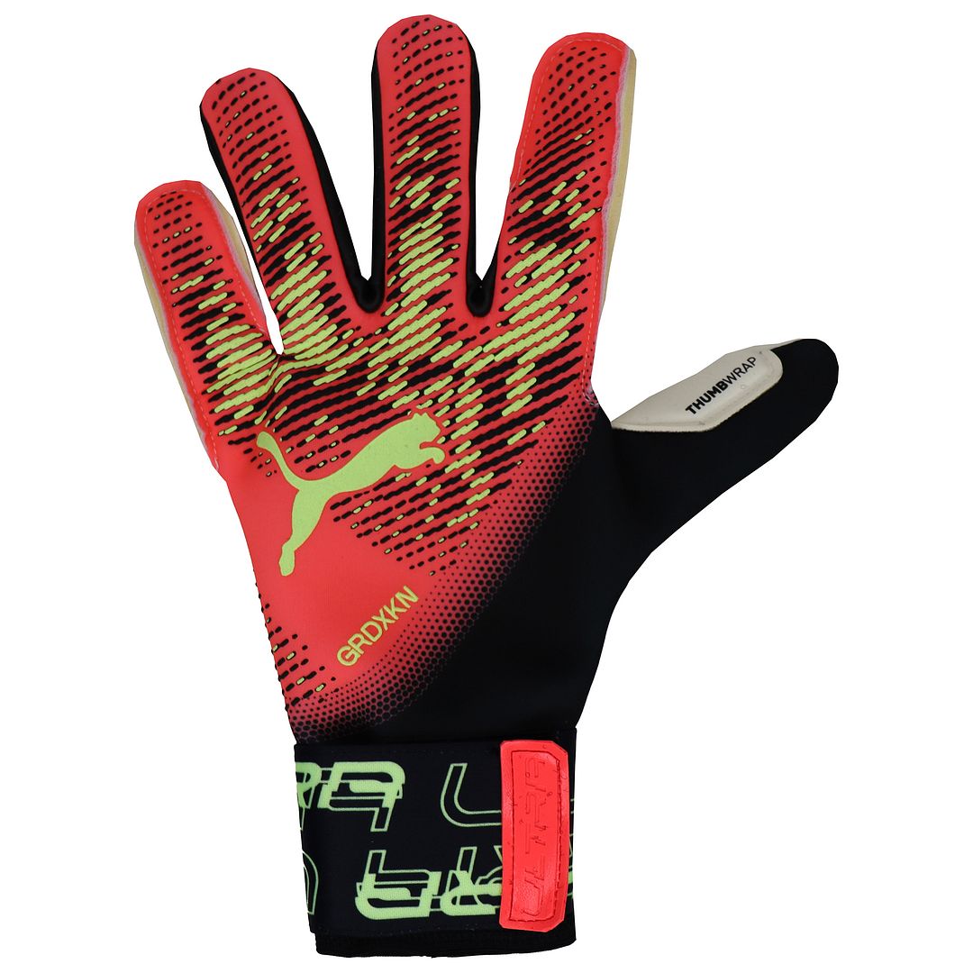 Puma Ultra Grip 1 Hybrid Mens Black/Orange Goalkeeper Gloves