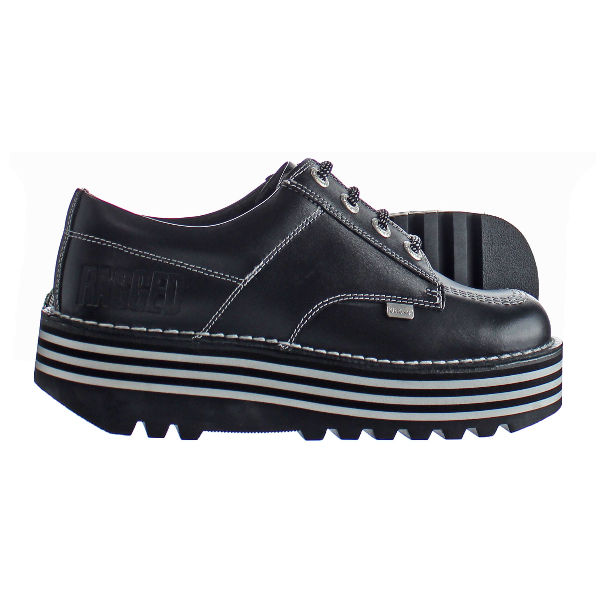 Kickers Kick Lo Ragged Womens Black Shoes