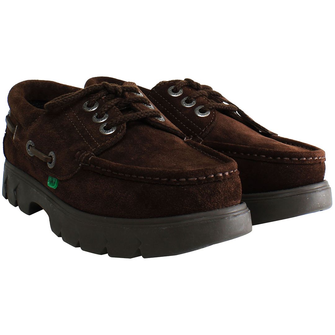 Kickers Lennon Boat Mens Dark Brown Shoes