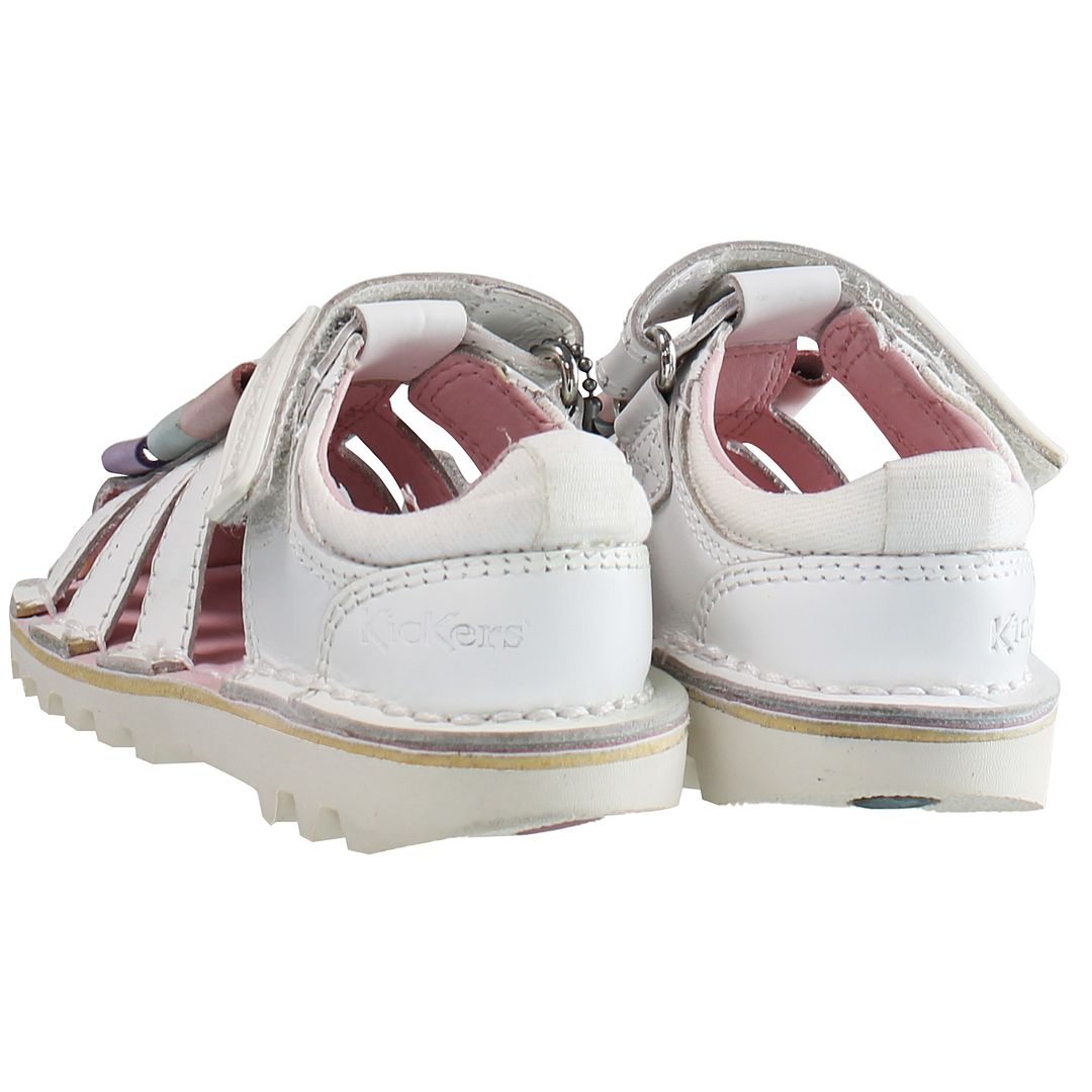 Kickers Tie Bow Kids White Sandals