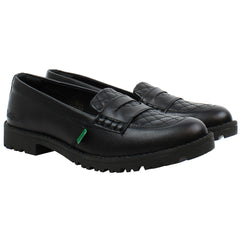 Kickers Lachly Quilt Loafer Womens Black Shoes