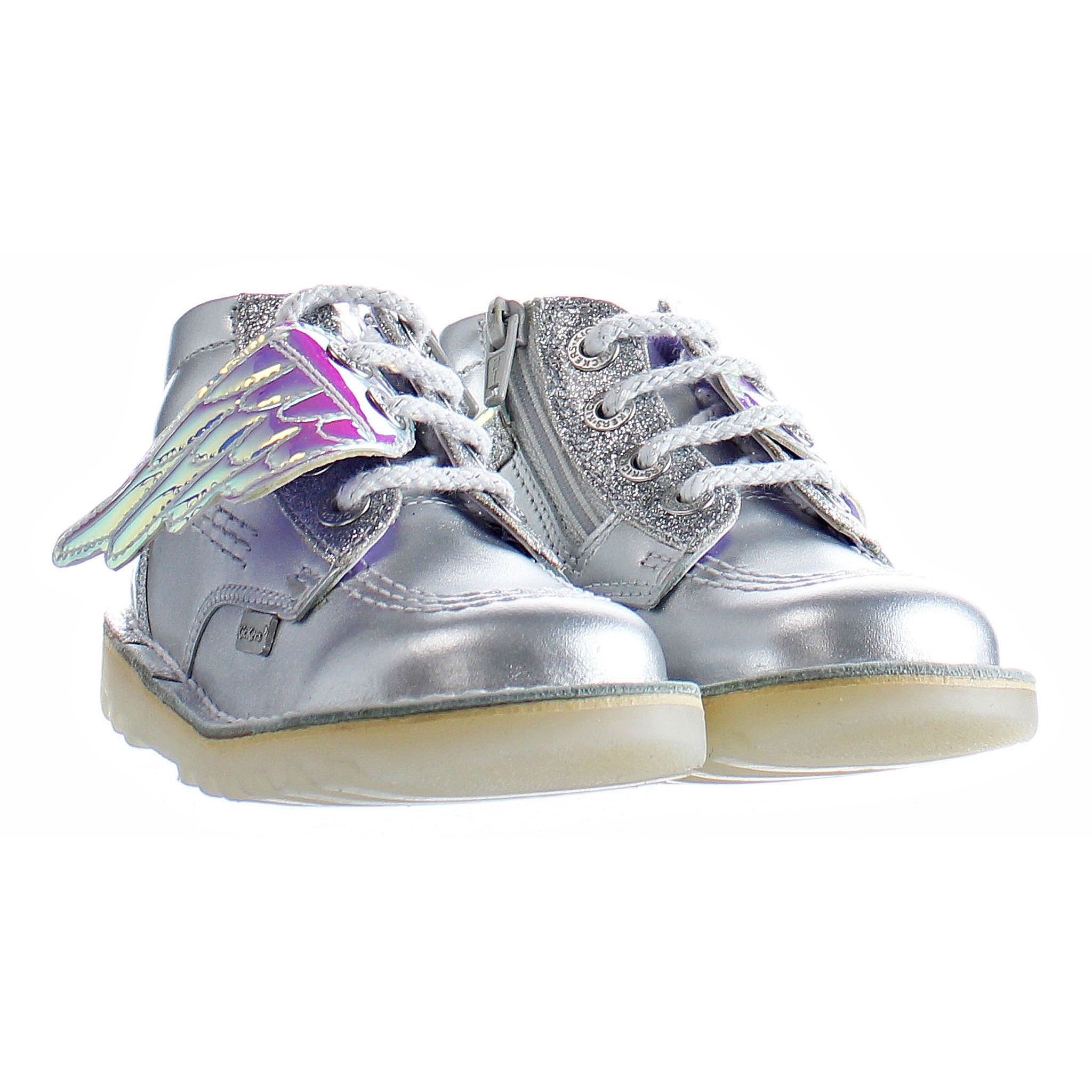 Kickers Kick Hi Angelic Kids Silver Boots