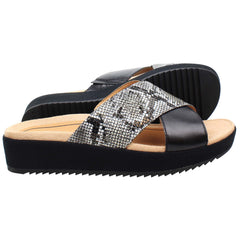 Vionic Hayden Snake Womens Black Sandals