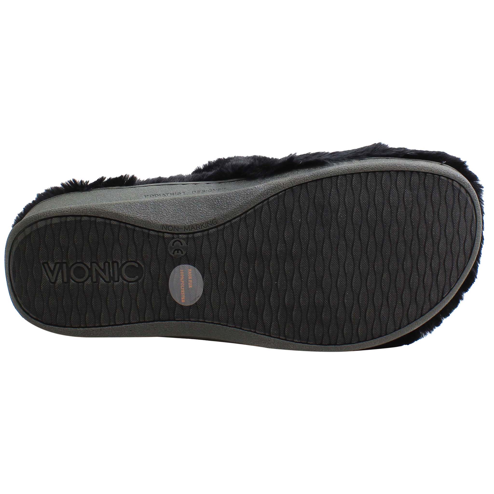 Vionic Indulge Relax Plush Womens Black Slippers