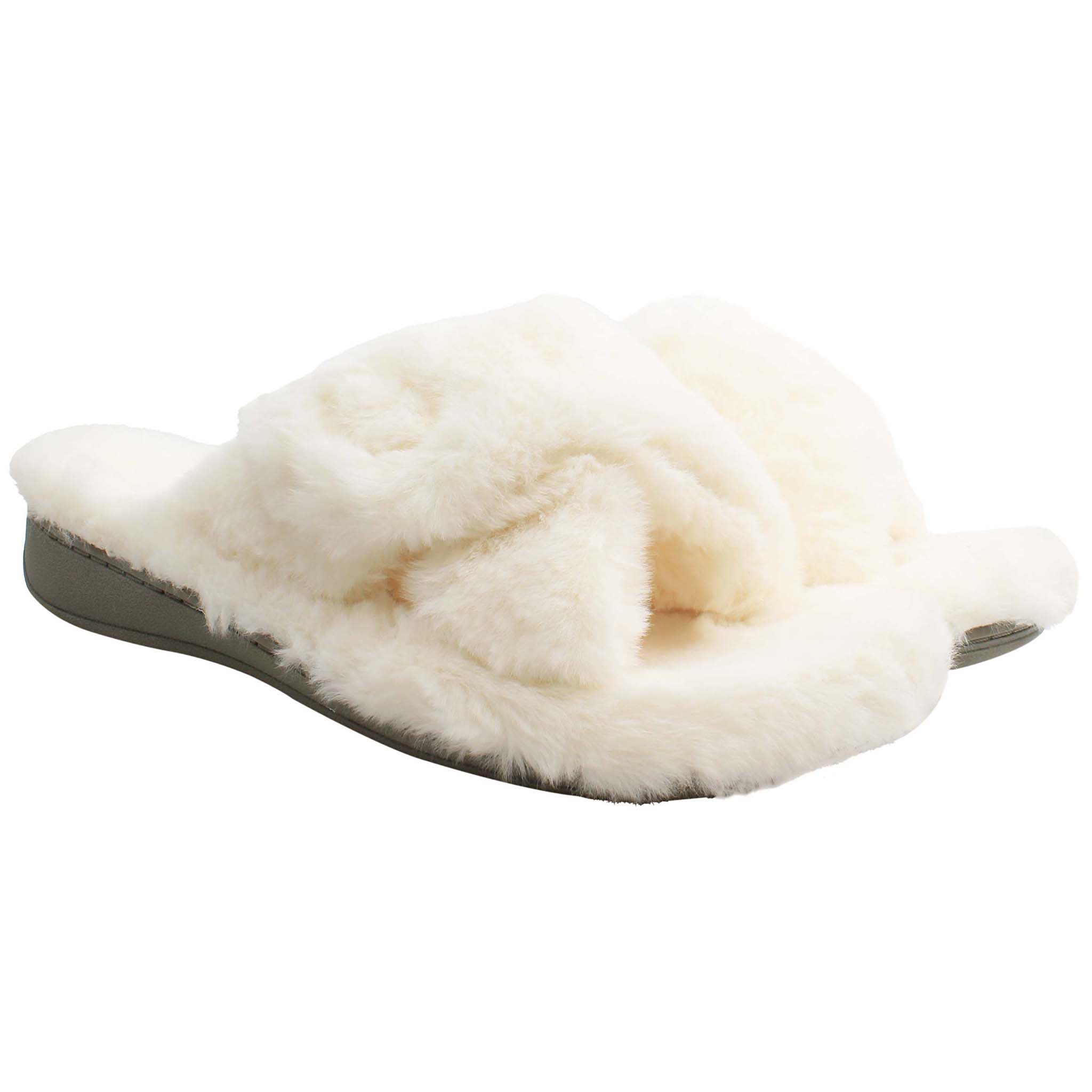 Vionic Indulge Relax Plush Womens White Slippers