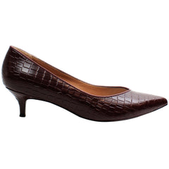 Vionic Kit Josie Croc Womens Wine Pointy Heels