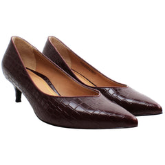 Vionic Kit Josie Croc Womens Wine Pointy Heels