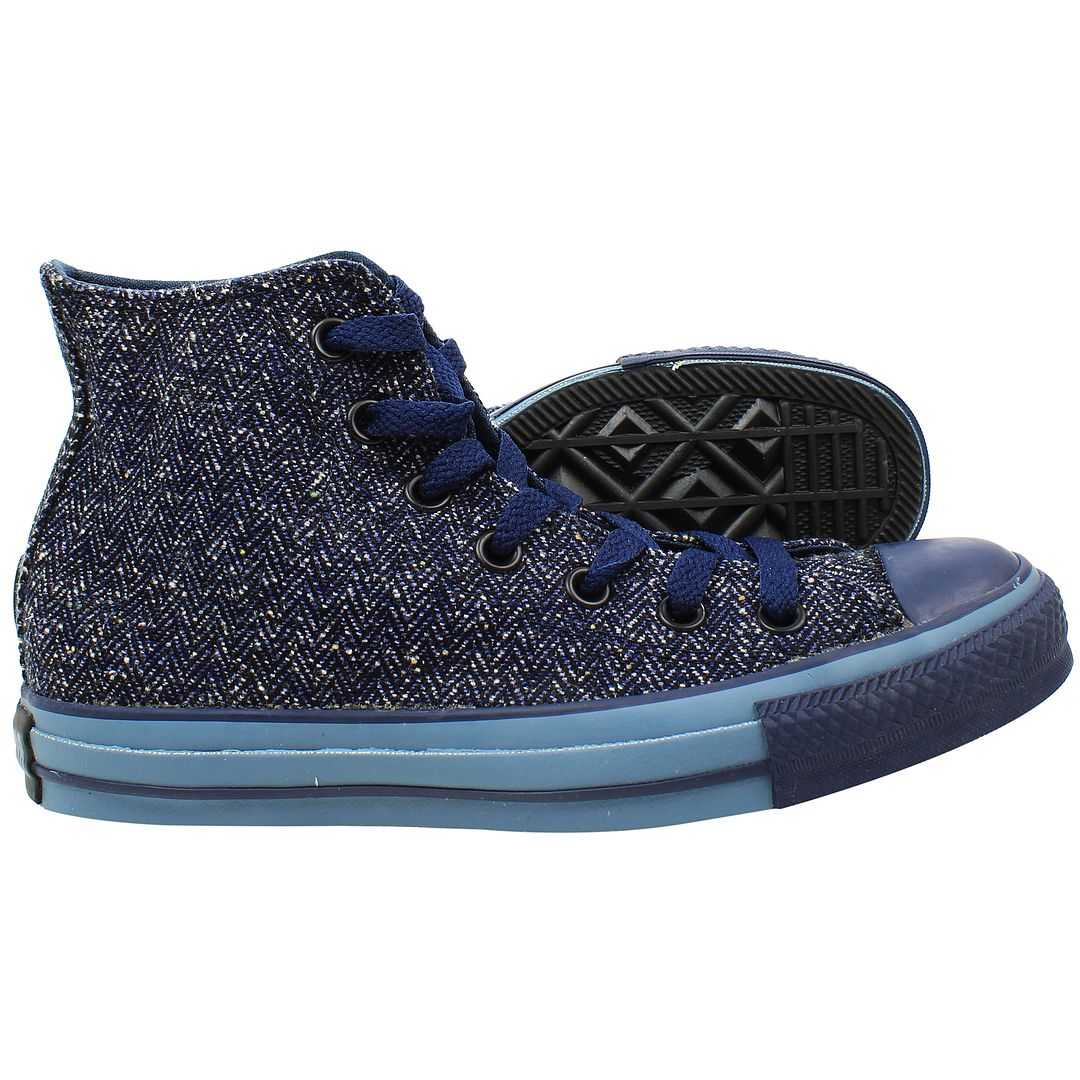 Converse Chuck Taylor Herringbone Mens Navy Plimsolls