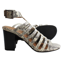 Vionic Perk Sami Snake Womens White/Black Heeled Sandals