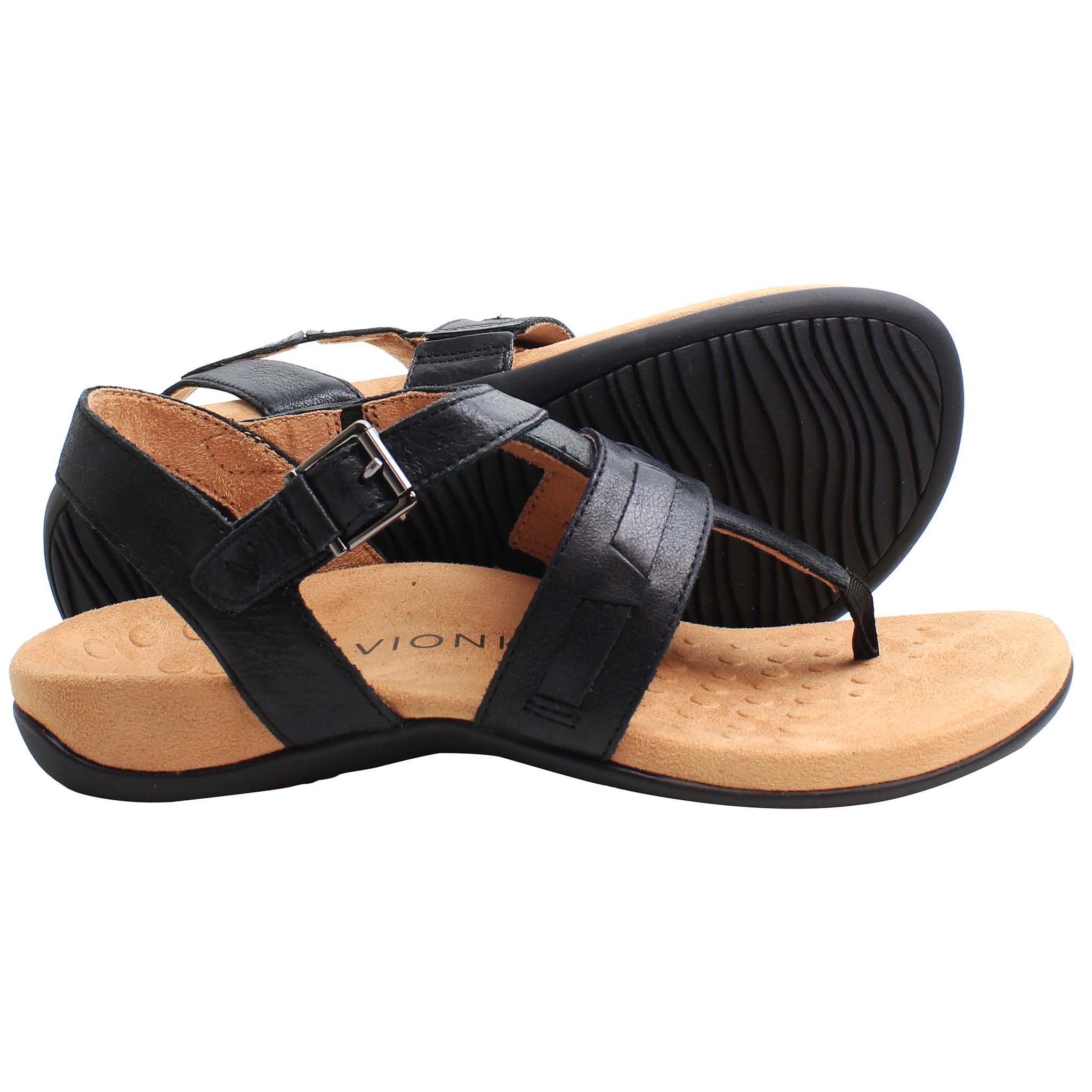 Vionic Rest Lupe Womens Black Sandals