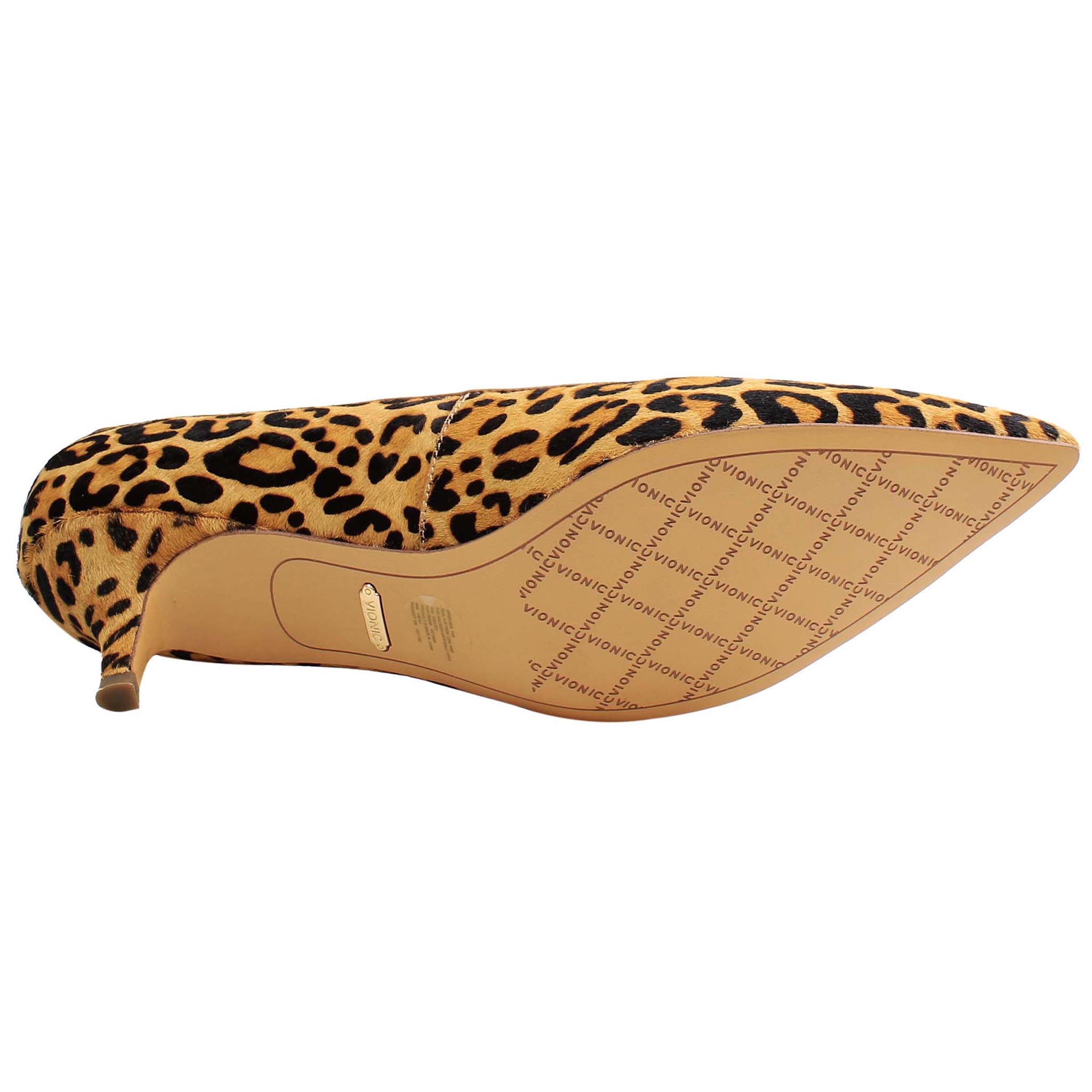 Vionic Kit Josie Leopard Womens Brown Pointy Heels