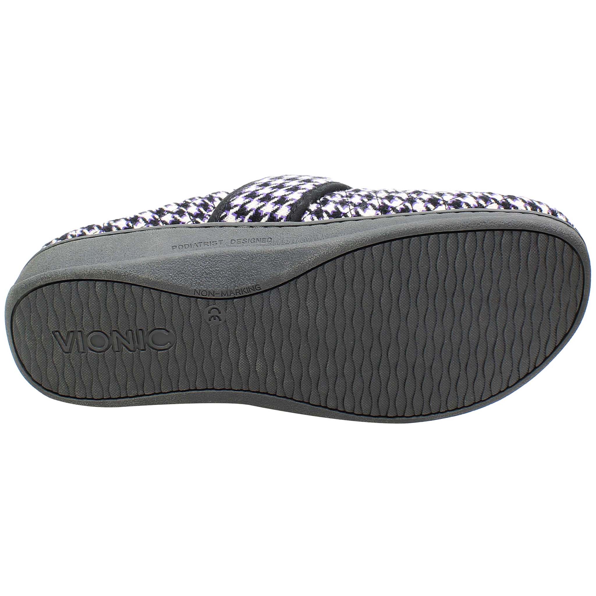 Vionic Carlin Womens Black/White Slippers