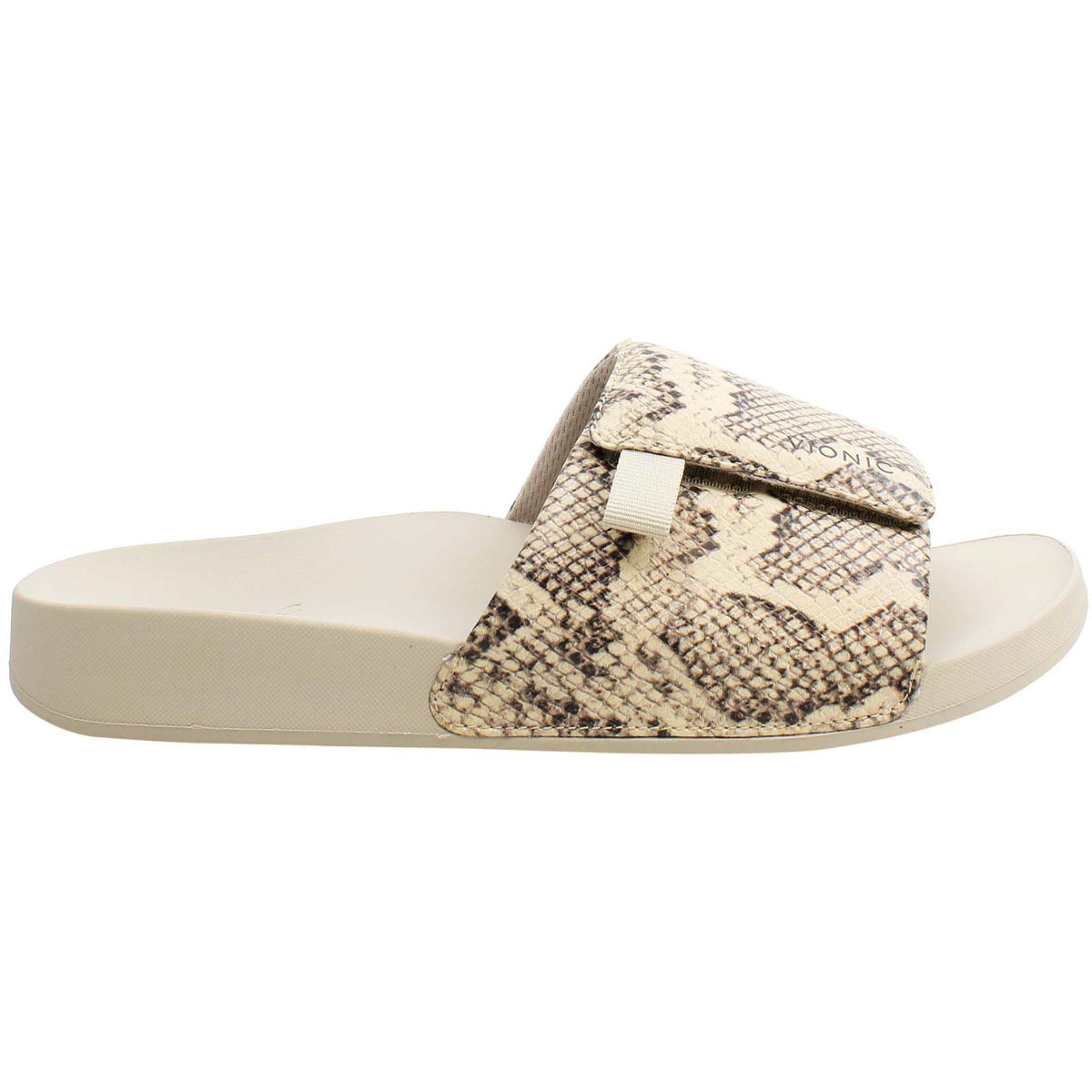 Vionic Keira Snake Womens Cream Sliders