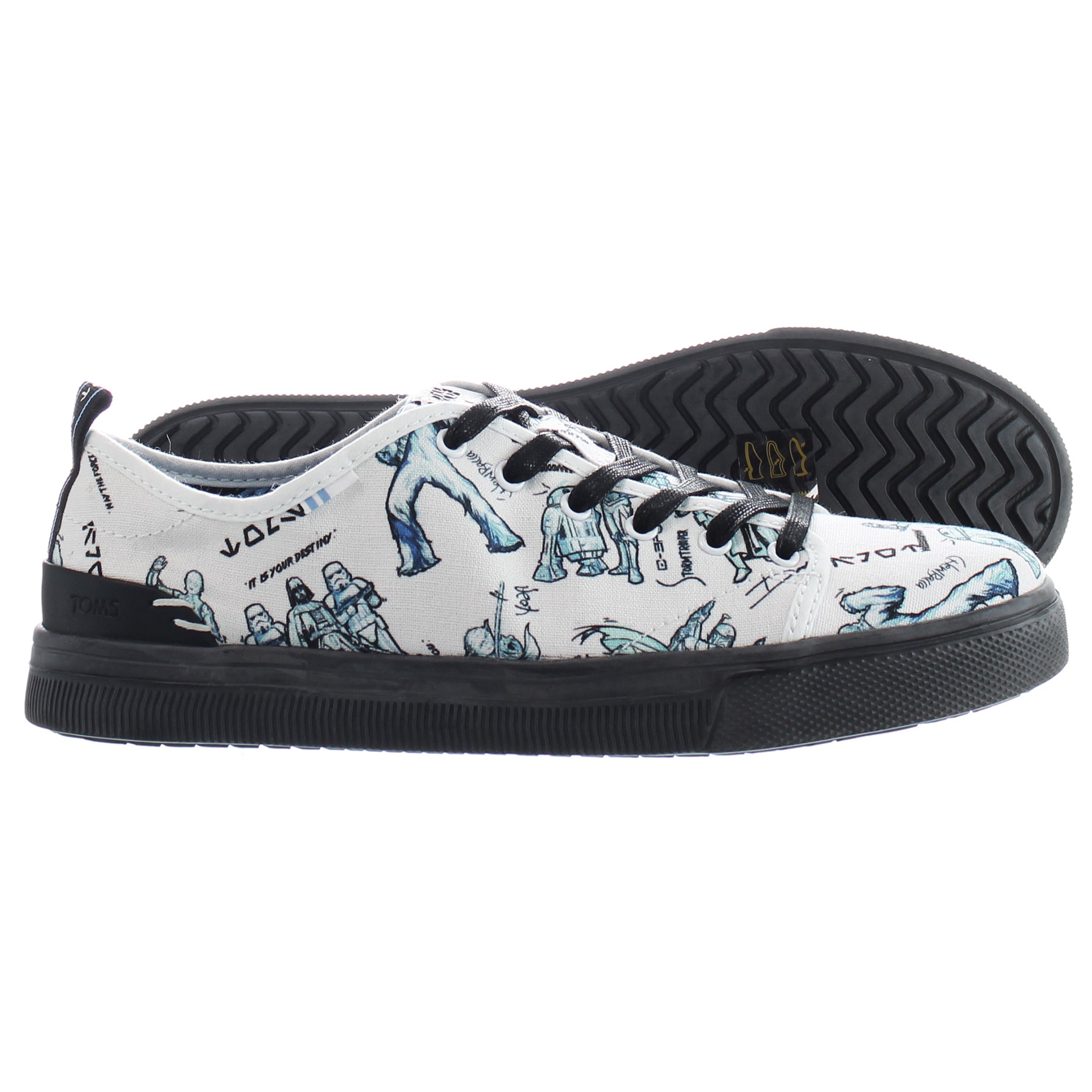 Toms TRVL Lite Low Star Wars Womens White Plimsolls