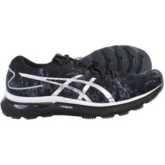 Asics Gel-Nimbus 24 Platinum Mens Black Running Shoes