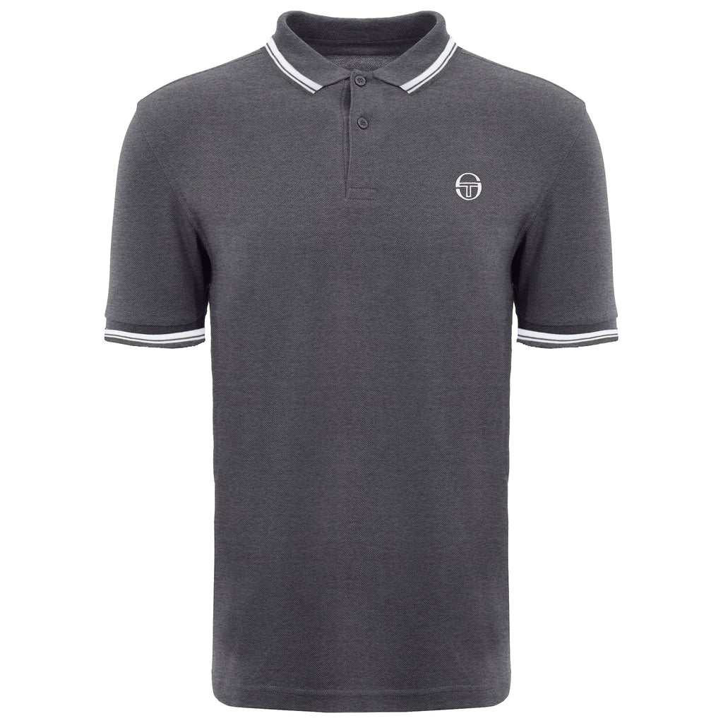 Sergio Tacchini Iconic Stripe Mens Grey/White Polo Shirt