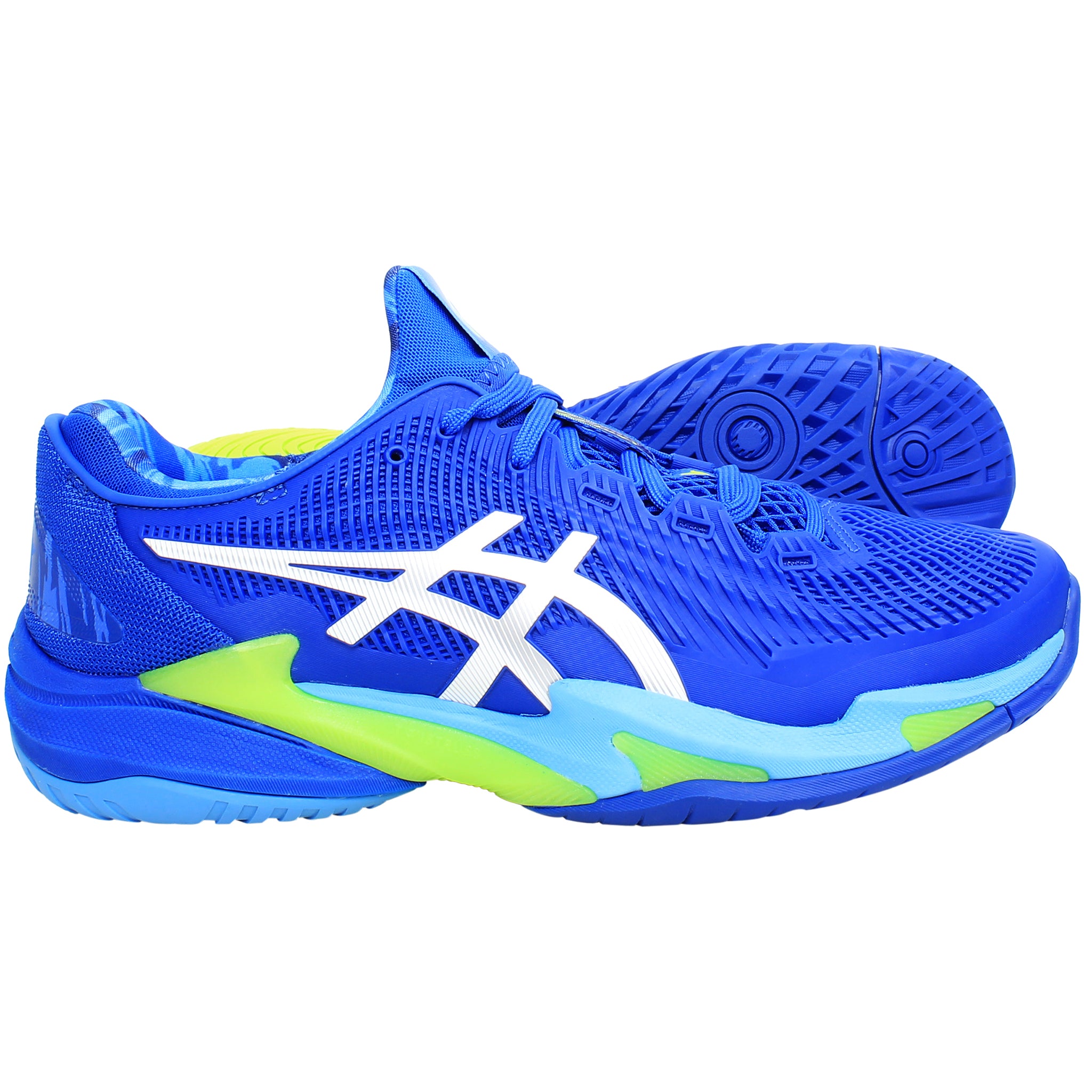 Asics Court FF 3 Novak Mens Blue Tennis Shoes