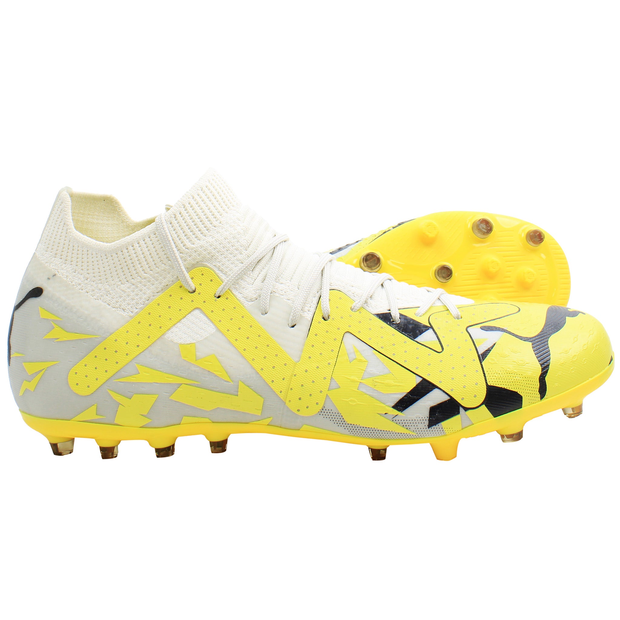 Puma Future Match MG Mens White/Yellow Football Boots