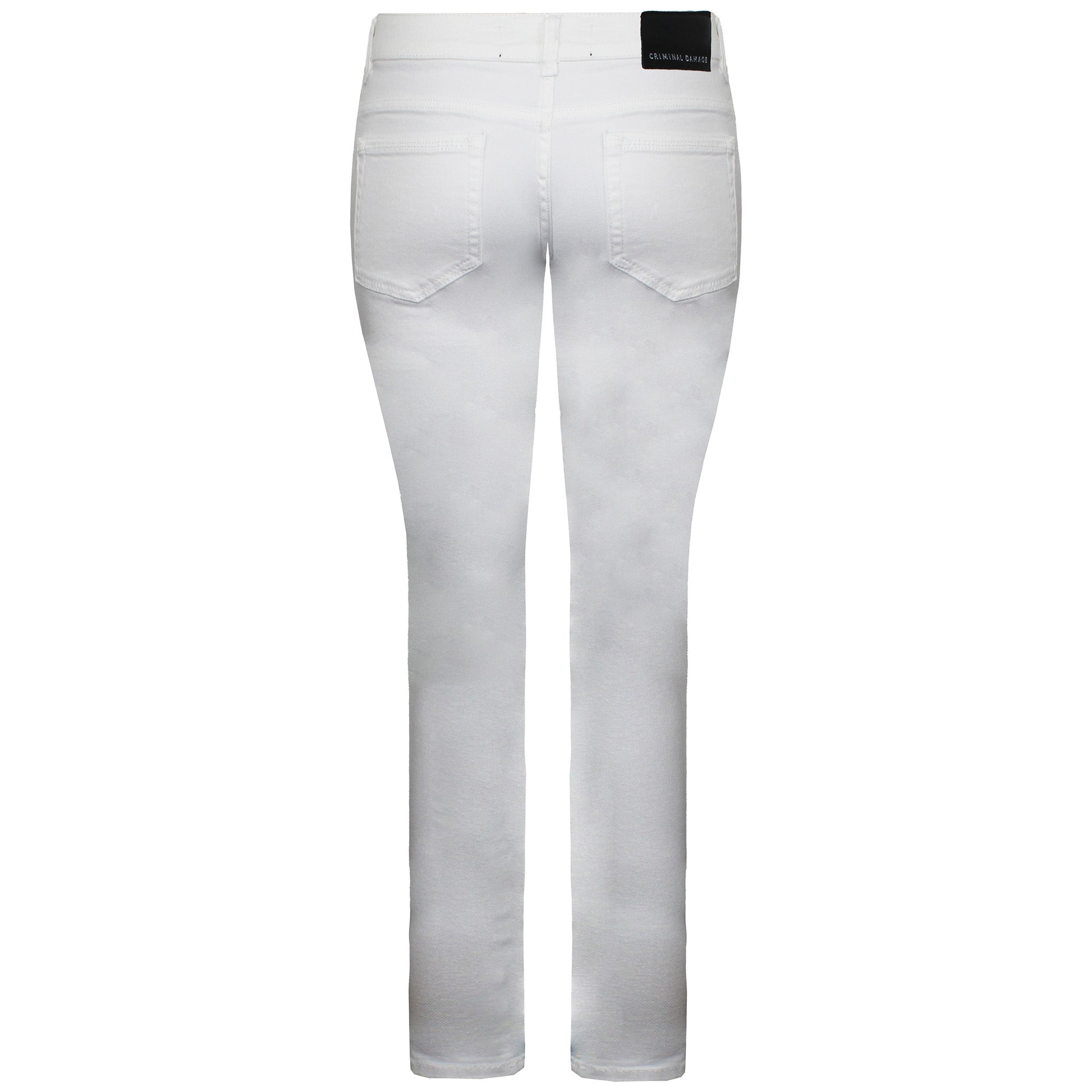 Criminal Damage Camden Mens White Jeans