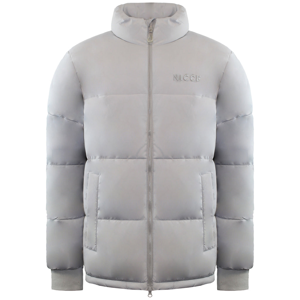 Nicce Mercury Mens Stone Grey Padded Jacket