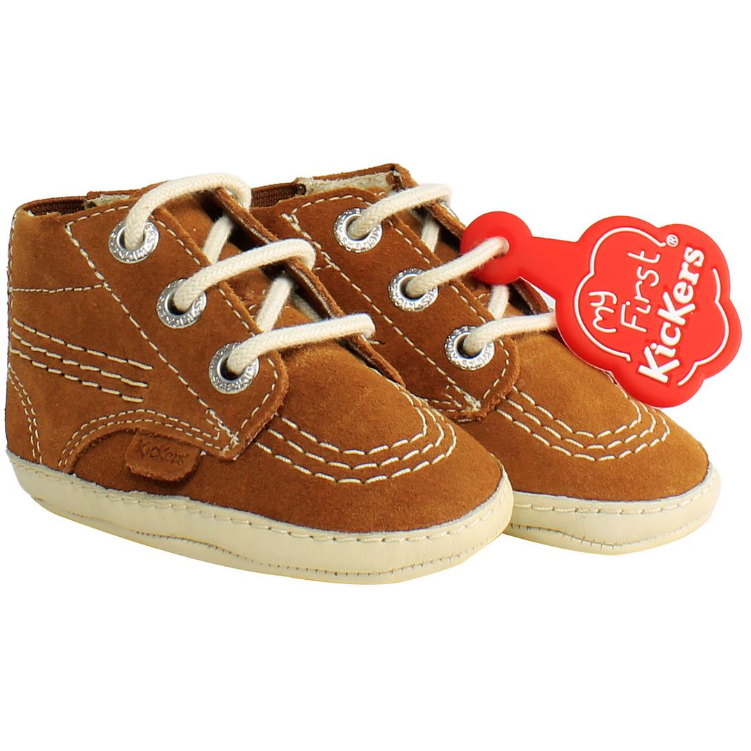 Kickers Hi Crib Kids Brown Shoes