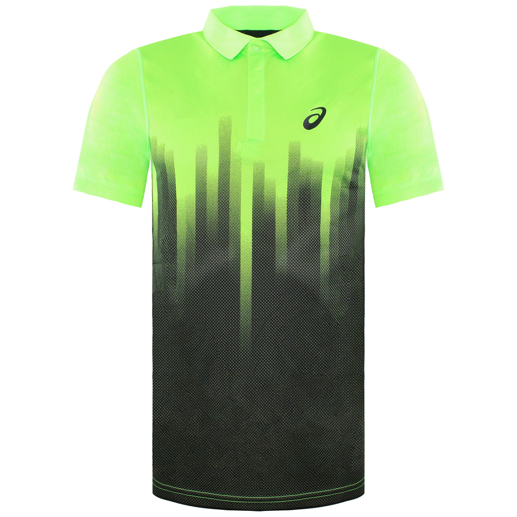 Asics Resolution Mens Black/Green Polo Shirt