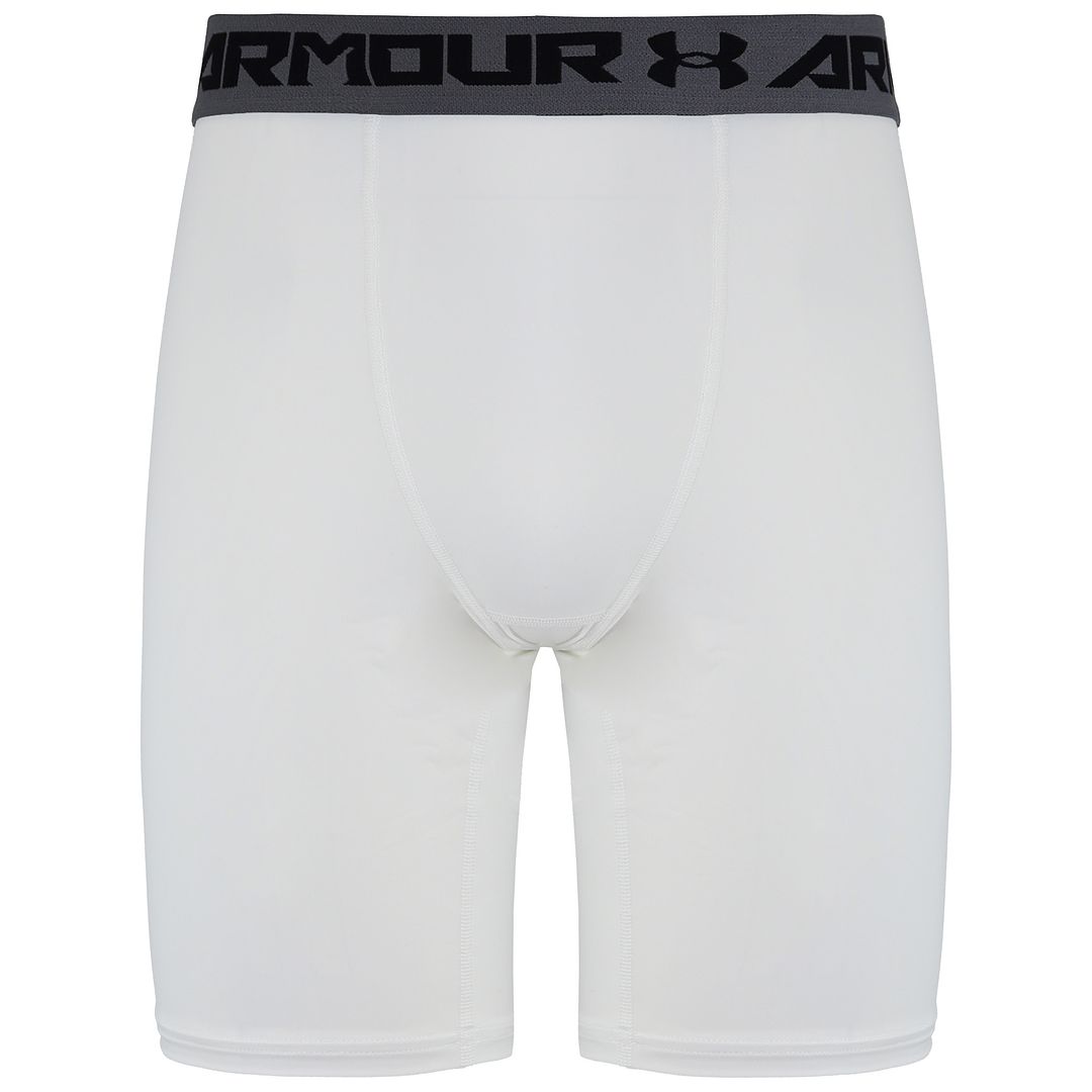 Under Armour Logo Mens White Baselayer Shorts