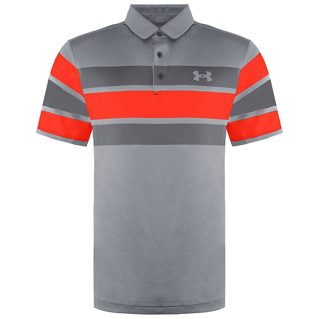 Under Armour Playoff 2.0 Mens Grey/Orange Polo Shirt