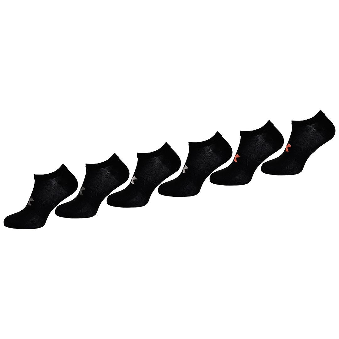 Under Armour 6-Pack No Show Womens Black Golf Socks