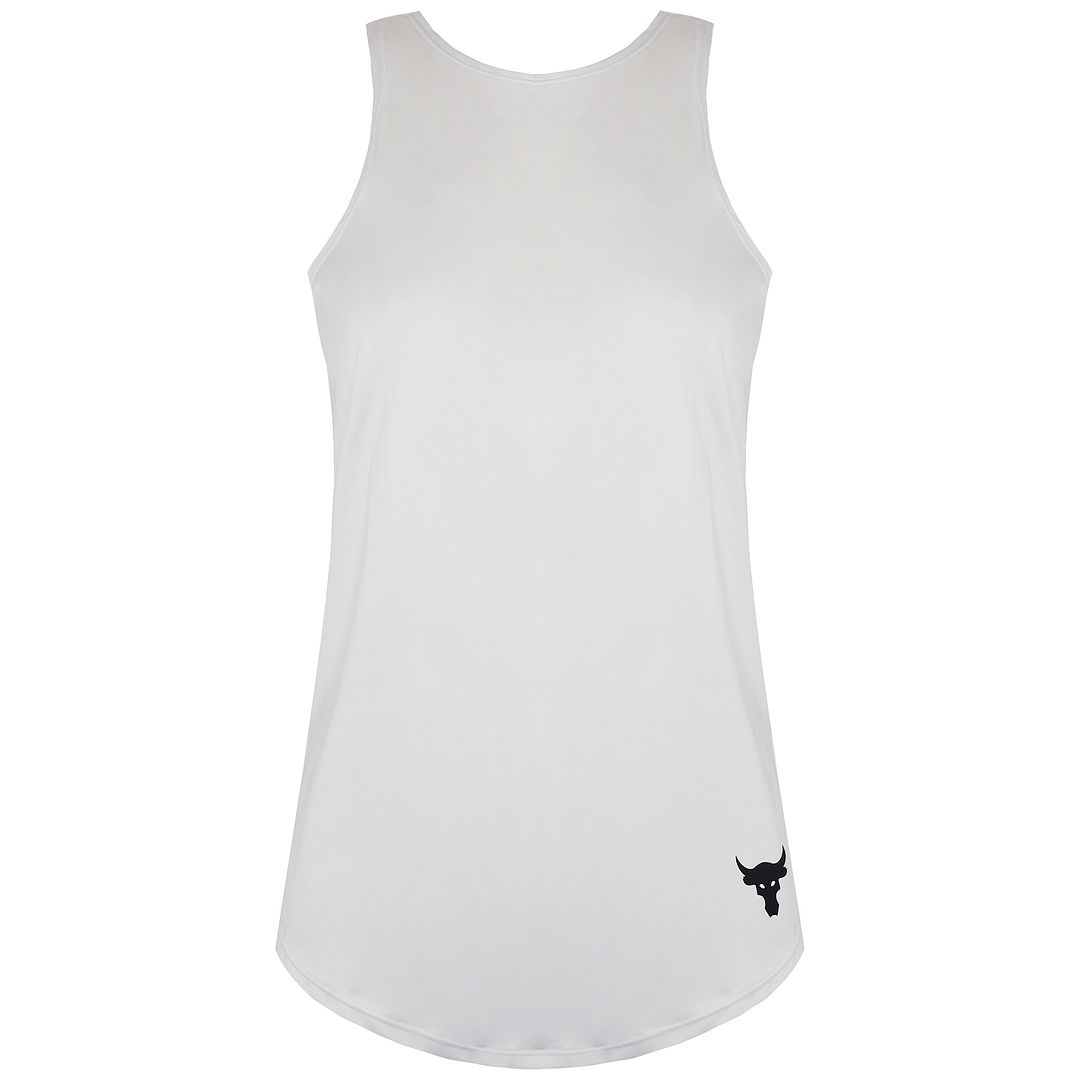 Under Armour Project Rock HeatGear Womens White Tank Top