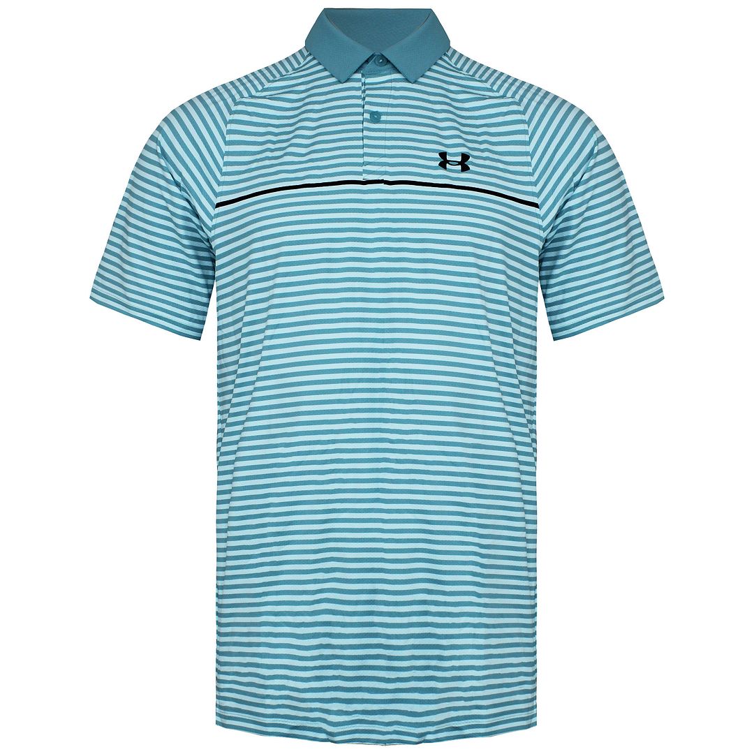 Under Armour Iso-Chill Hollen Mens Blue/White Golf Polo Shirt