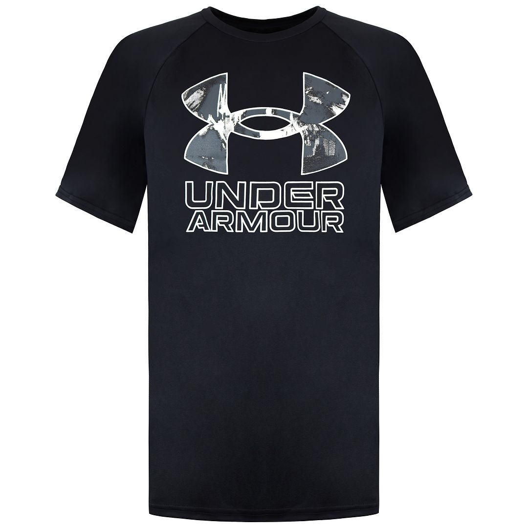 Under Armour Tech Hybrid Print Fill Kids Black T-Shirt