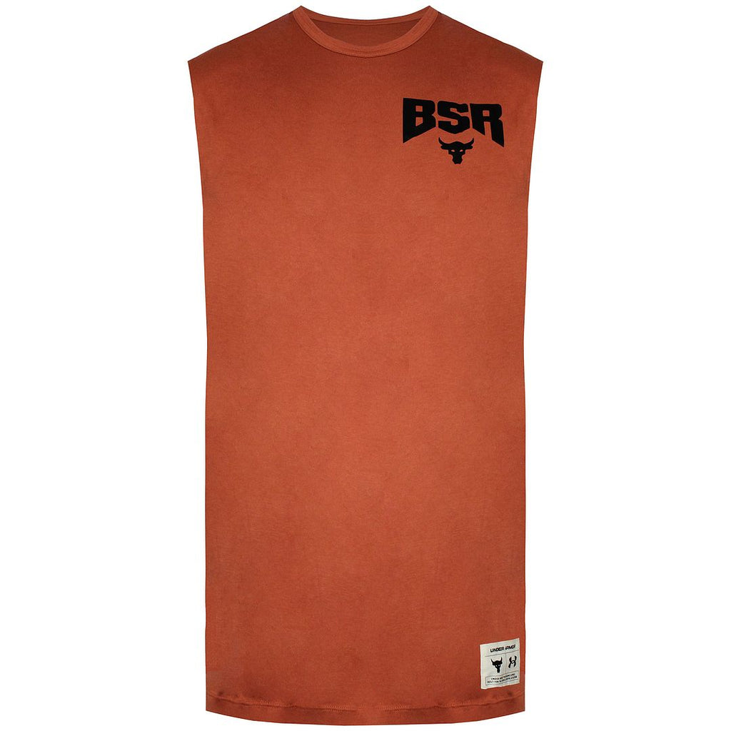 Under Armour Project Rock Mens Orange BSR Tank Top