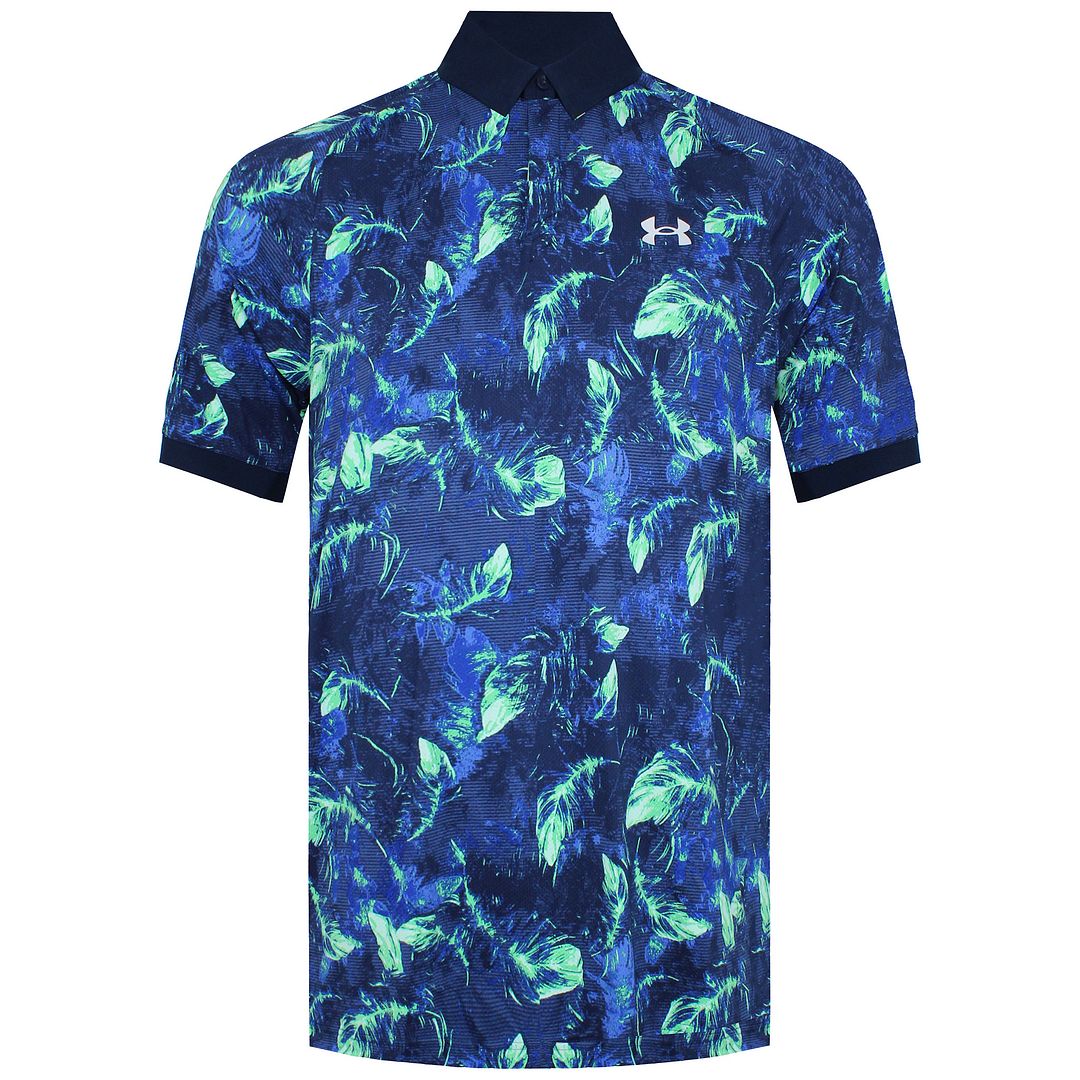 Under Armour Is-Chill BOF Mens Navy/Green Polo Shirt