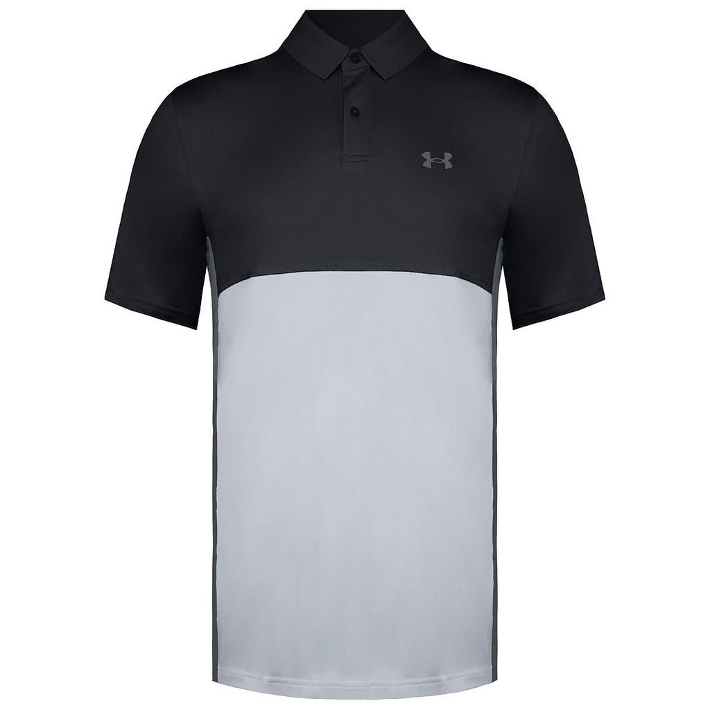 Under Armour Performance Blocked Mens Black/Grey Polo Shirt