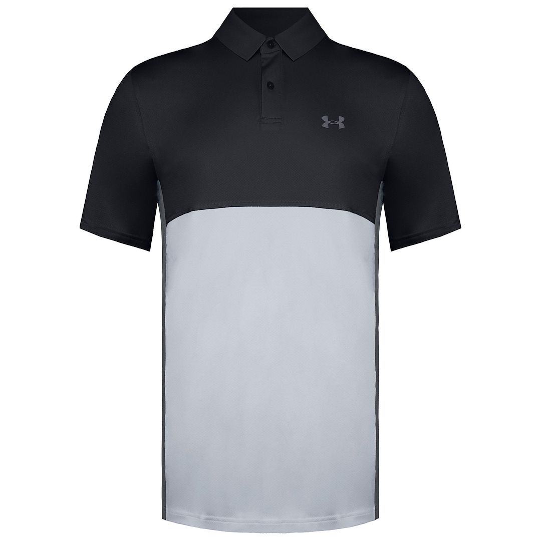 Under Armour Performance Blocked Mens Black/Grey Polo Shirt