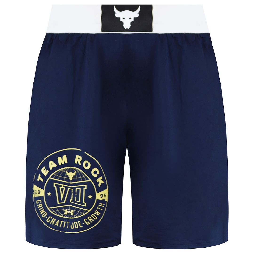 Under Armour Project Rock Mens Navy/White Boxing Shorts