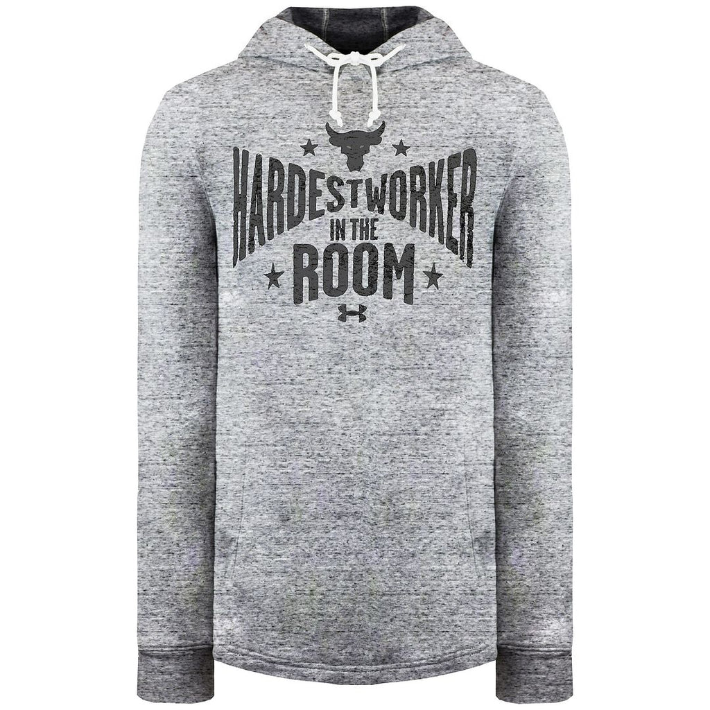 Under Armour Project Rock Mens Grey Terry Hoodie