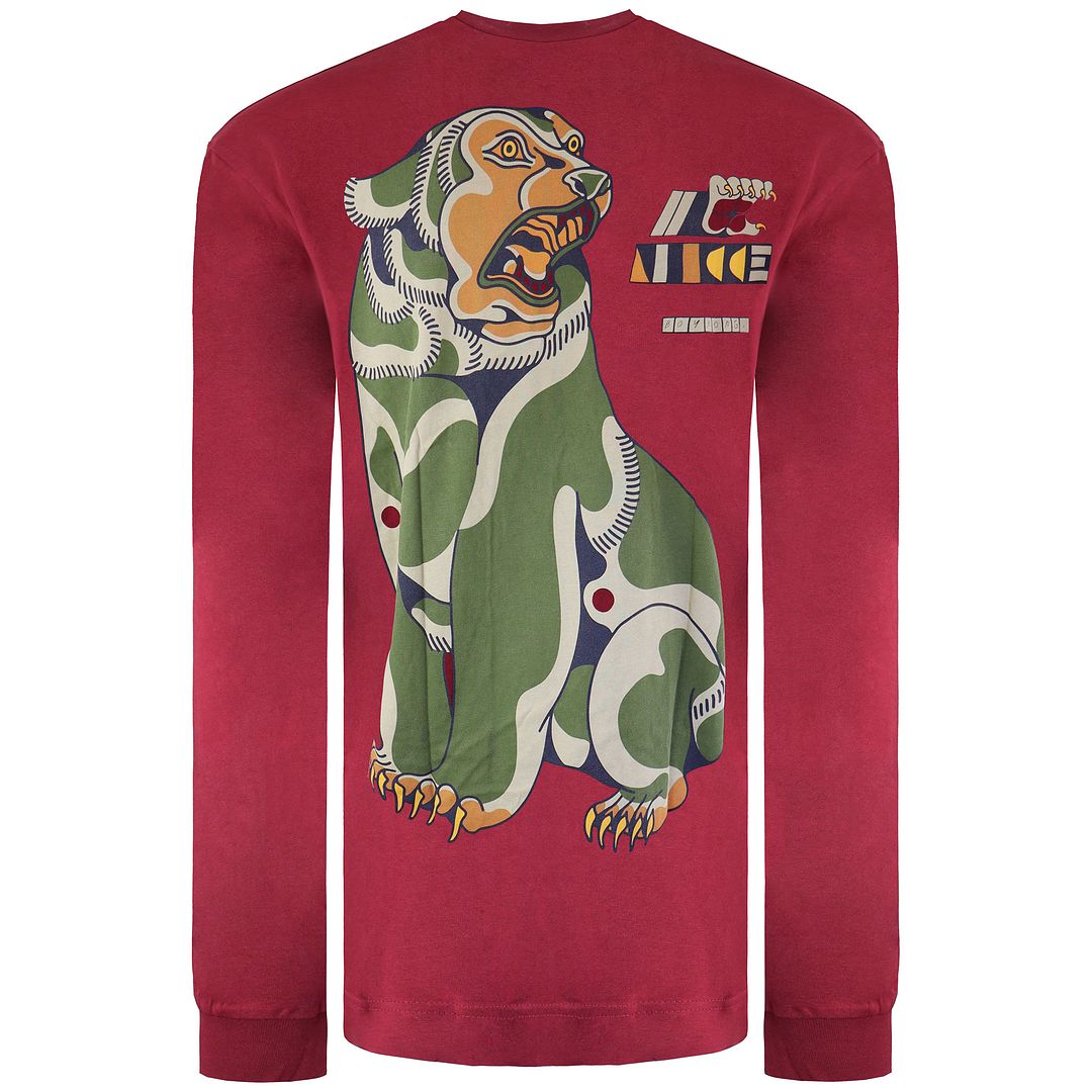 Nicce Grizzly Mens Red Top